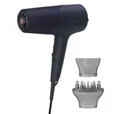 Uscator de par Philips BHD510/00, 2300W, tehnologie ThermoShield, ingrijire cu ioni, 6 setari de viteza/temperatura, difuzor, cap de coafare 11 mm, Albastru inchis metalizat