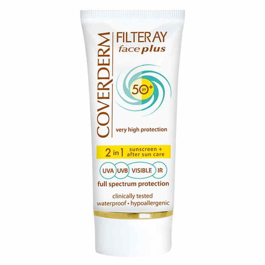Crema de fata cu protectie solara Filteray Face Plus SPF 50+ Dry Sensitive Soft Brown, 50ml, Coverderm