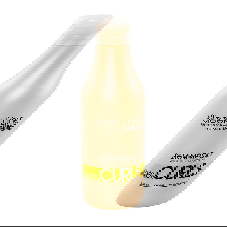 Sampon pentru par cret sau ondulat Waves & Curls, 300ml, Sleek Line