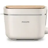 Prajitor de paine Philips HD2640/10 Conscious collection, 830 W, 2 sloturi, Corp plastic reciclat pe bază bio, 8 setări de rumenire, Oprire automată, Suport pentru chifle integrat, Capac de praf detașabil, Tavă pentru firimituri