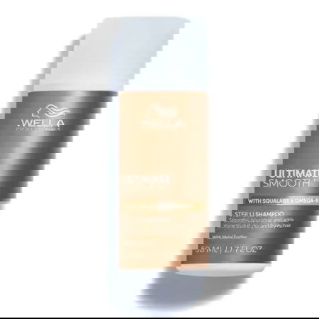 Sampon hidratant pentru par uscat si lipsit de stralucire cu Squalane & Omega 9 Ultimate Smooth, 50ml, Wella Professionals
