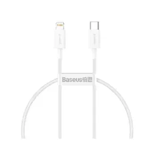 Cablu Date Incarcare Baseus Superior, Usb Type C La Lightning, Lungime 0.25m, Pd 20w, Alb - Catlys-02