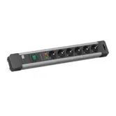 Prelungitor cu protectie la supratensiune Bachmann CONNECTUS, 6 prize Schuko, intrerupator, cordon 2m