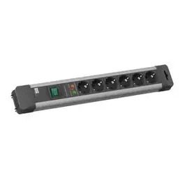 Prelungitor cu protectie la supratensiune Bachmann CONNECTUS, 6 prize Schuko, intrerupator, cordon 2m