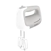 Mixer de mana TEFAL Prep'Mix HT450B38, 450W, 5 trepte viteza, functie Turbo, set 2 teluri, 2 carlige, alb&gri