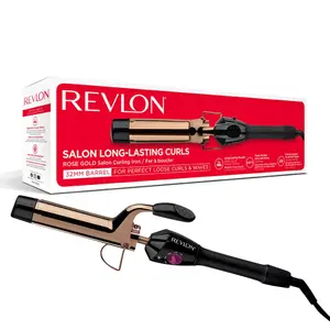 Ondulator REVLON Salon Long Lasting Curls & Waves RVIR1159E, 35 W, 200 C, 32 mm (Negru/Auriu)