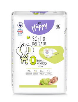 Scutece Happy Soft & Delicate Marimea 0 Before New Born