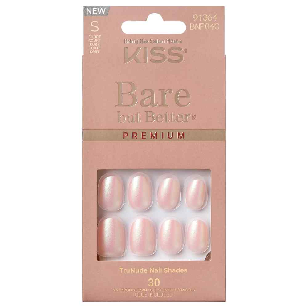 Unghii false Bare But Better Premium Nails Mocha, 30 bucati, Kiss