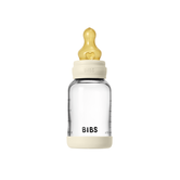 Set complet biberon din sticla anticolici cu tetina din latex flux lent Ivory, 120ml, Bibs