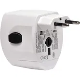 Adaptor universal Spacer, Schuko x 1, conectare Socket Universal tata, USB x 2, 10 A, alb