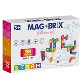 Set magnetic de constructie, Magblox, Circuit cu bile, Magbrix Marble Run, 98 piese