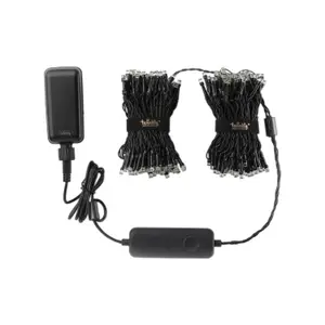 Instalatie Smart Twinkly Generation 2, 400 leduri RGB, Wi-Fi+Bluetooth, controlata prin aplicatie pe smartphone, lungime 32 metri, IP44, Clasa F (Negru)