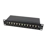 Panou de conexiuni , Lanberg , cat. 6 12 Porturi 1U , 10'' , negru