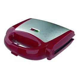 Sandwich maker Studio Casa Tasty SC2127, suprafata antiaderenta, 750 W, protectie de siguranta supraincalzire, Rosu/Argintiu
