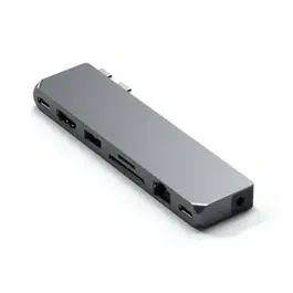 Hub multiport USB, Satechi, Compatibil cu Apple, HDMI 4K, Gri