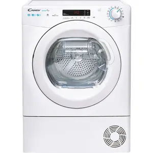 Uscator de rufe Candy Smart Pro CSOE H8A2DE-S, Pompa de caldura, 8 kg, Clasa A++, WiFi, Easy case, Senzor uscare, Antisifonare, Alb