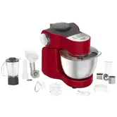 Robot de bucatarie Tefal Wizzo QB317538, 1000 W, Flex Whisk, Set pentru patiserie, Bol din inox, Tocator, Blender, Rosu/Inox
