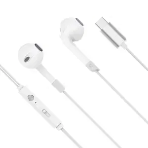 Casti in ear cu fir USB-C Kruger&Matz C2 cu microfon KMPC2, Alb