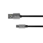 Cablu USB - Micro USB 1.8 m Kruger&Matz, gri, KM0331