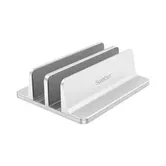 Stand Spacer vertical, notebook 14/17″, dublu, protectie impotriva zgarieturilor, latime ajustabila, argintiu, aluminiu sablat