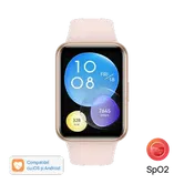 Ceas activity tracker Huawei Watch Fit 2, Display AMOLED 1.74", Bluetooth, Bratara Silicon, Rezistenta la apa, Microfon, Difuzor, Android/iOS (Roz)