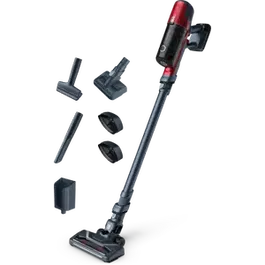 Aspirator vertical Rowenta X-Pert 6.60 Animal Care RH6878WO, 100W, autonomie 45 min, cap de aspirare motorizat cu iluminare LED, capacitate recipient 0.55L, 2 trepte de putere, functie BOOST, rosu/gri