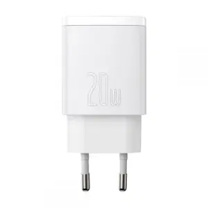 Incarcator retea Baseus CCXJ-B02, USB/USB-C, Quick Charge 3.0, Power Delivery 3.0, 20W, Alb