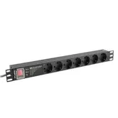 Prelungitor Lanberg PDU-07F-0200-BK, 7x Schuko (Negru)