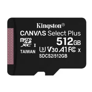 Card de memorie Kingston Canvas Select Plus microSDXC, 512GB, UHS-U3, Clasa 10, 100MB/s