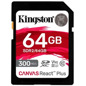 Card de memorie Kingston Canvas React Plus SDXC, 64GB, UHS-II U3, Class 10, V90