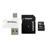 Card de memorie GoodRam All In One microSDHC, 64GB, Class 10 + adaptor SD + card reader USB