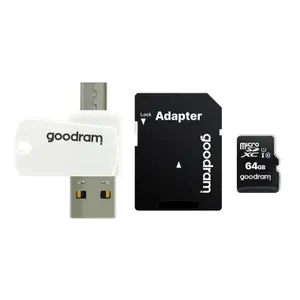 Card de memorie GoodRam All In One microSDHC, 64GB, Class 10 + adaptor SD + card reader USB