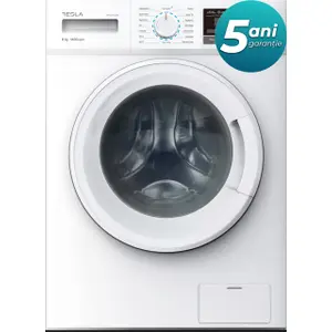 Masina de spalat Tesla WF81492M, 8 kg, 1400 rpm, Display LED, Clasa B (Alb)
