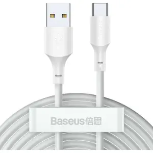 Cablu de date Baseus TZCATZJ-02, USB - USB Type-C, 1.5 m, 40W, 5A, Alb