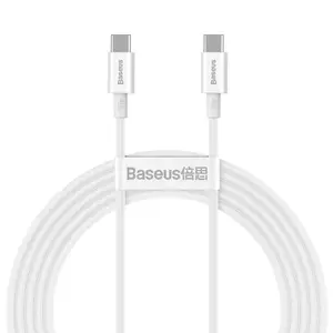 Cablu de date Baseus Superior CATYS-C02, USB-C - USB-C, QC, 100W, 5A, 2 m, Alb