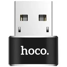Adaptor Hoco 6957531064138, USB - USB Type-C, Aluminiu, Incarcare si transfer (Negru)