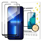 Set 2 bucati folie de protectie Tempered Glass Wozinsky 9H pentru Apple iPhone 13 / 13 Pro (Negru/Transparent)