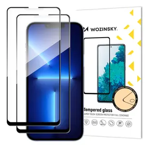 Set 2 bucati folie de protectie Tempered Glass Wozinsky 9H pentru Apple iPhone 13 / 13 Pro (Negru/Transparent)