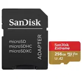 Card de memorie SanDisk Extreme MicroSDXC, 256GB, UHS-I U3, Clasa 10, V30 + Adaptor SD