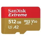 Card de memorie SanDisk Extreme MicroSDXC, 512GB, UHS-I U3, Clasa 10, V30 + Adaptor SD