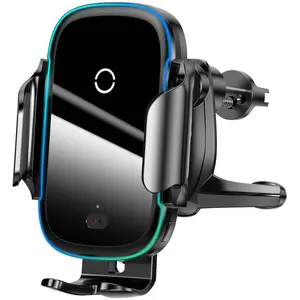 Incarcator Auto Baseus Light Electric WXHW03-01, Smart Wireless Qi Charger, 15 W, Negru