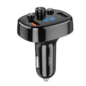 Incarcator auto XO BCC03 Multifunctional, Digital Display, 2 x USB, Incarcare rapida QC3.0, Bluetooth Handsfree, Transmitator FM, Negru