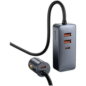 Incarcator auto Baseus Share Together CCBT-A0G, Quick Charge, 120W, 2 x USB, 2 x USB Type C, Gri