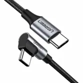 Cablu de date UGREEN Cot, USB-C - USB-C, QC 3.0, PD, 3A, 60W, 1m, Negru