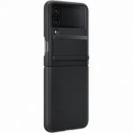 Husa de protectie Samsung Flap Leather Cover pentru Samsung Galaxy Z Flip 4, Negru