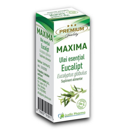 Ulei esential de Eucalipt Maxima, 10 ml, Justin Pharma