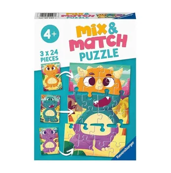 Puzzle Ravensburger - Mix&Match: Dinozauri, 72 piese