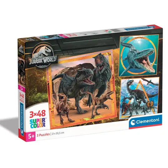 Puzzle Clementoni, Jurassic World, 3 x 48 piese, 2024