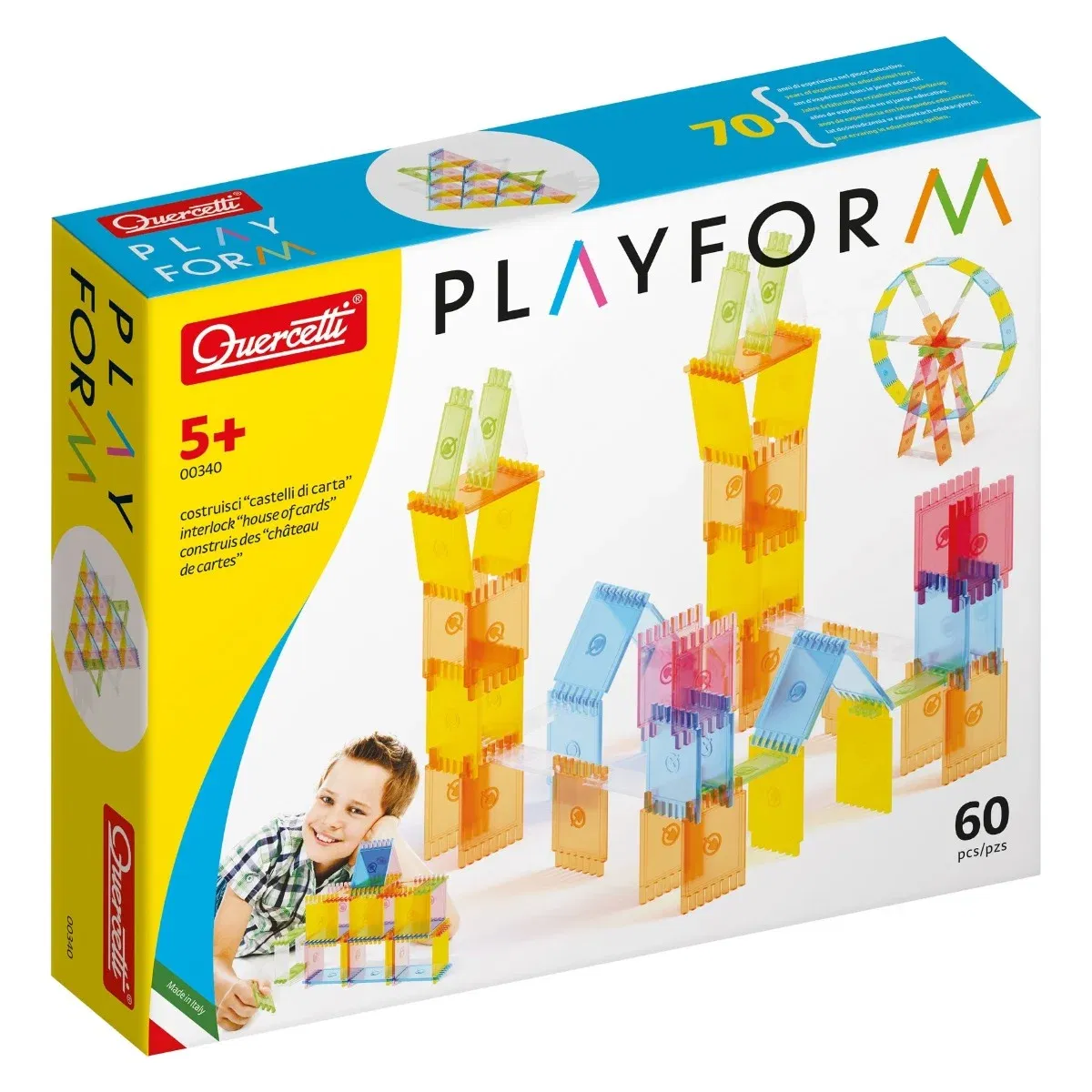 Set de constructie, Quercetti, Playform, 60 piese