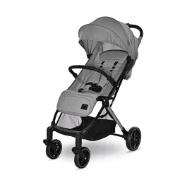 Carucior pentru nou-nascut, Lorelli Ribera, tip troler, dimensiuni compatibile avion, Grey Icy